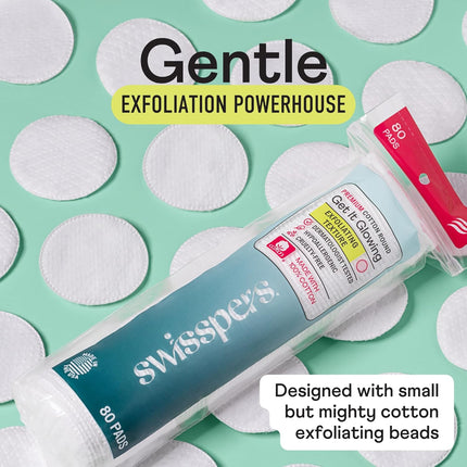 GlowEssence EsenciaLuz Swisspers Premium Exfoliating Cotton Rounds – 80 Count (Pack of 3) — Beauty & Self-Care