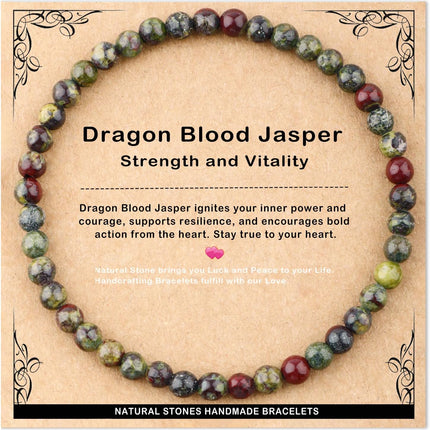 4mm Dragon Blood Jasper Stretch Bracelet