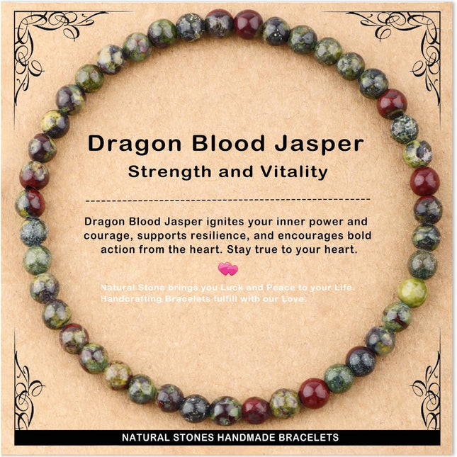 4mm Dragon Blood Jasper Stretch Bracelet