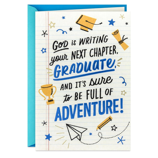 Religious Graduation Card - God Is Writing Your Next Chapter