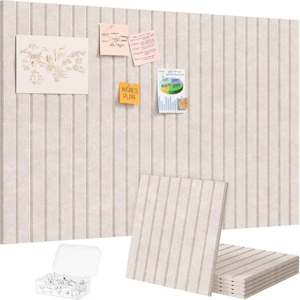 Felt Slatted Bulletin Board Panels, 6 Pack, Oatmeal