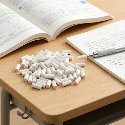 50-Piece Mechanical Pencil Eraser Refills, White Universal Replacement Erasers