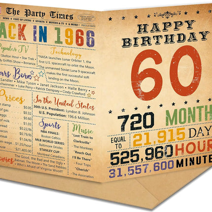 Happy 60th Birthday Card - Back in 1966 Greeting Card