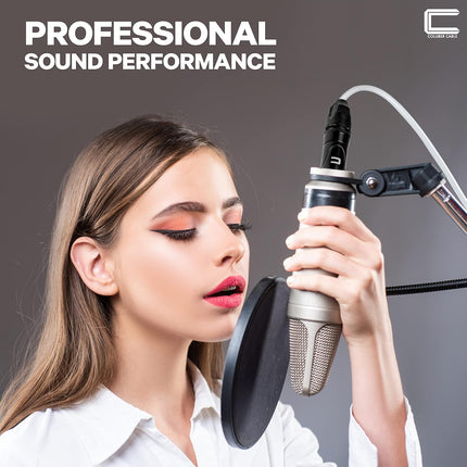 Balanced XLR Cable Male to Female - 5 Feet White - Pro 3-Pin Microphone Connector for Powered Speakers, Audio Interface or Mixer for Live Performance & Recording
