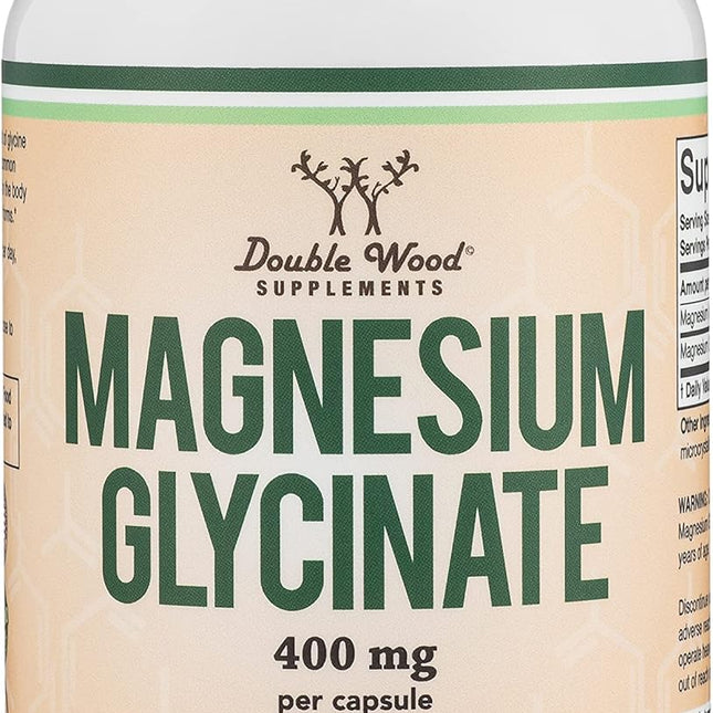Magnesium Glycinate capsules label detail – sleep aid and muscle recovery supplement