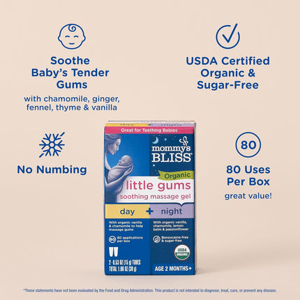 Organic Little Gums Soothing Massage Gel Day & Night Combo
