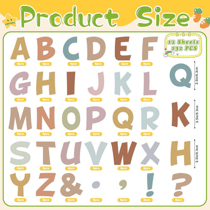 HomeChef ChefDelHogar Bulletin Board Letters 132 Pcs 12 Sheets Large Letter Stickers Vinyl — Kitchen & Home