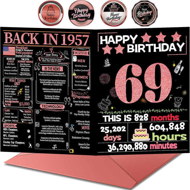 69th Birthday Greeting Card with Envelope