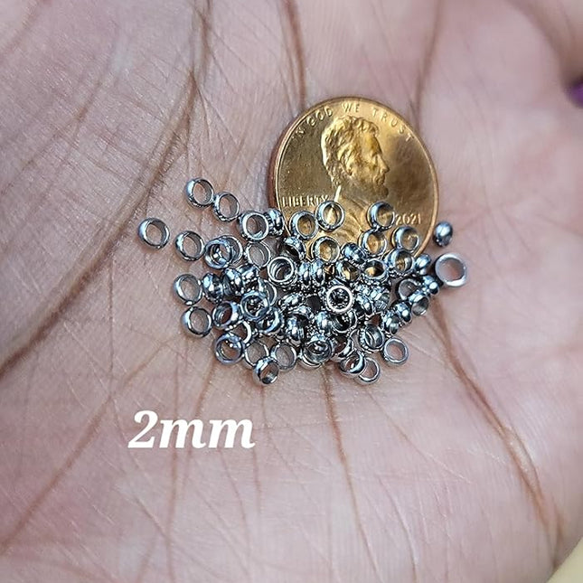 10 Stainless Steel Hair Beads