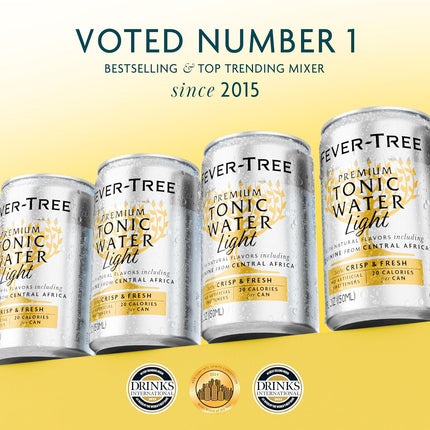 Light Premium Tonic Water - Low-Calorie Mixer, 24 x 5.1 oz Cans