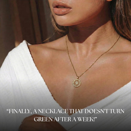Galis Dainty Necklace - Silver, Gold Plated 18" Choker for Women with Dainty Small Round Faux Diamond Necklace Pendant, Necklaces Women with CZ Solitaire Lobster Clasp, Minimalist Gift