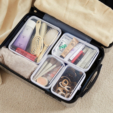2-Piece Clear Hard Shell Zipper Organizer Case Set