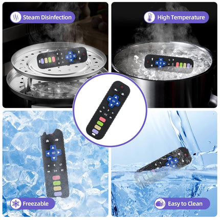 Baby Teether Toy, TV Remote Control Shape, Black, Ages 3-24 Months