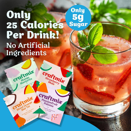 Variety Pack Cocktail & Mocktail Drink Mixer Packets, 12 Pack