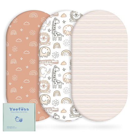 3-Pack Fitted Bassinet Sheets for Baby