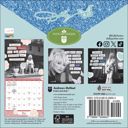 PlaySphere EsferaJuego Dolly Parton: A Musical Legend 2027 Mini Wall Calendar — Toys & Games