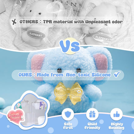 Blue Elephant Silicone Squishy Squeeze Toy