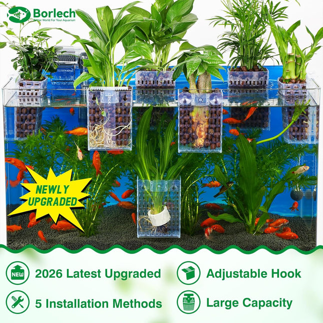 Transparent Adjustable Aquarium Plant Holders, 2 Pack