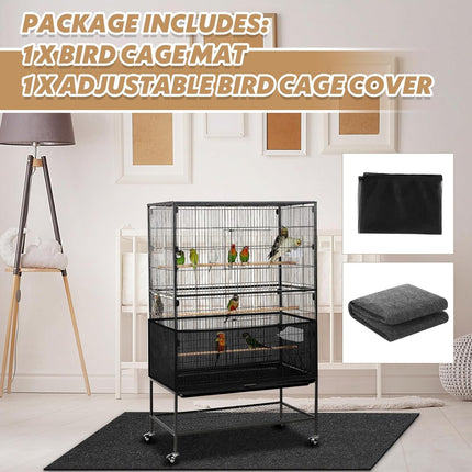 48 x 36 Inch Bird Cage Mat with Adjustable Seed Catcher