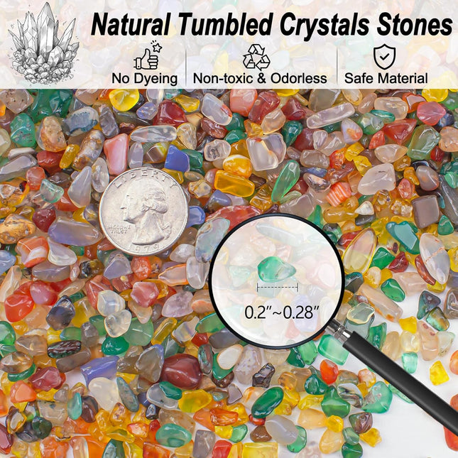 0.5 lb Colorful Agate Aquarium Gravel Rocks