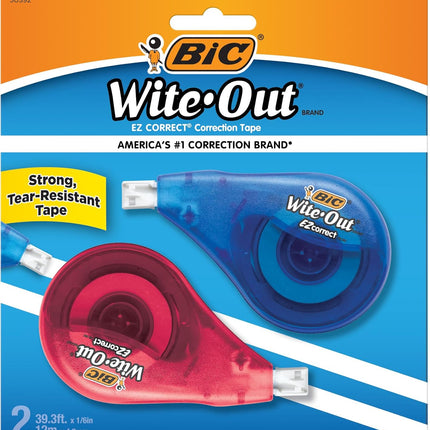 EZ Correct White Correction Tape, No Dry Time, Tear Resistant, 2-Count