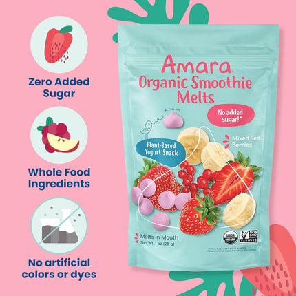 Mixed Red Berry Organic Plant-Based Smoothie Melts, 6 Resealable Bags