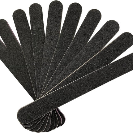 10-Piece Double-Sided 100/180 Grit Black Emery Nail File Set