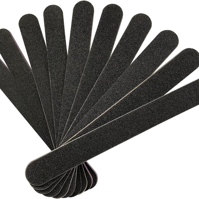 10-Piece Double-Sided 100/180 Grit Black Emery Nail File Set