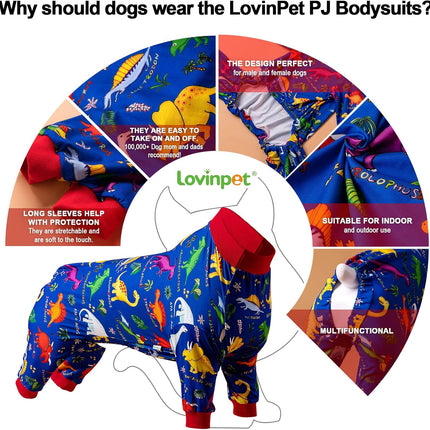 2XL Large Dog Dinosaur Print Recovery Onesie