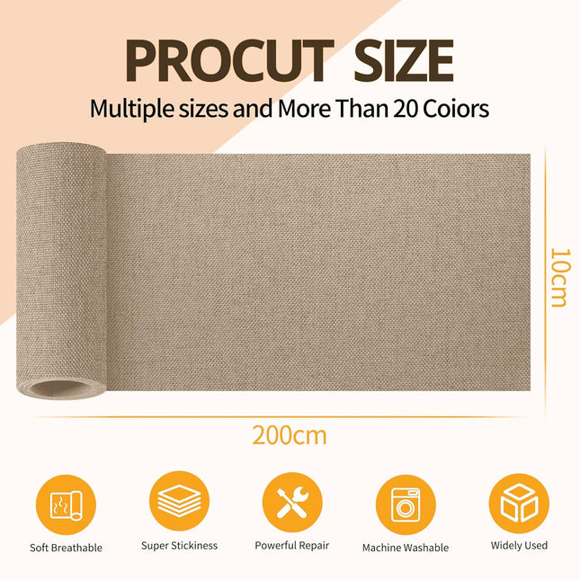 Self-Adhesive Fabric Repair Tape, Beige 4 x 80 Inch