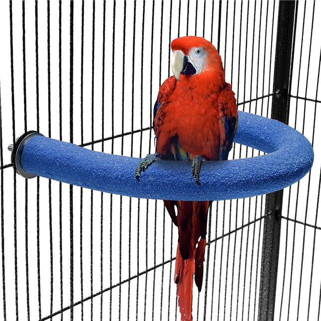 Blue U Shape Bird Perch Stand Toy Platform