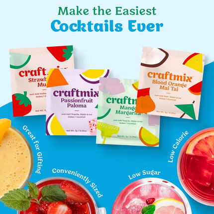 Variety Pack Cocktail & Mocktail Drink Mixer Packets, 12 Pack