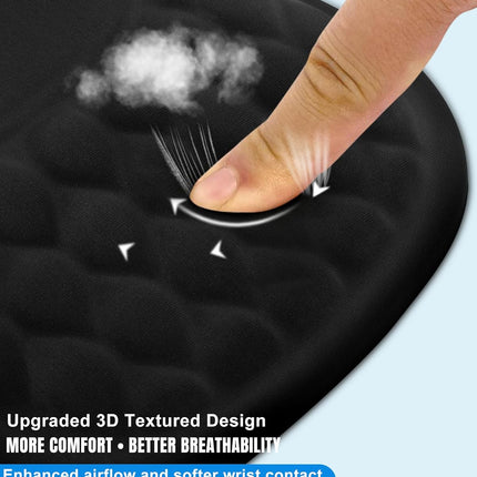 Ergonomic Mouse Pad with Wrist Rest, Black Memory Foam Support