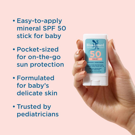 Baby Mineral Sunscreen Stick with Zinc Oxide, SPF 50+, .5 oz