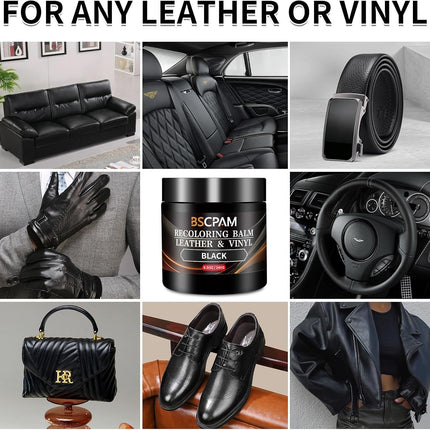 Black Leather Recoloring Balm for Furniture and Car Interiors