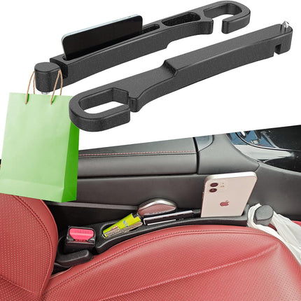 DriveForge ForjaRuta 2 Pack Car Seat Gap Filler with Storage, Organizer, Hook & Emergency Glass — Auto & Moto