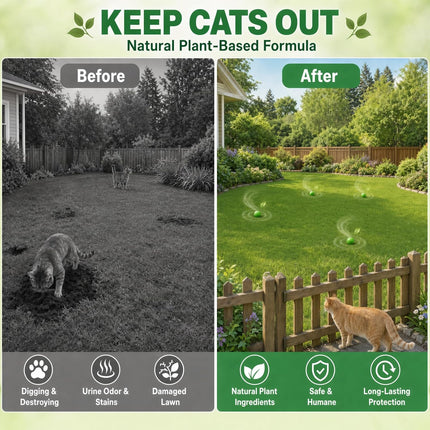 PawHaven RefugioPata Cat Repellent Outdoor & Indoor Cat Deterrent Balls, Natural Essential Oil — Pet Supplies