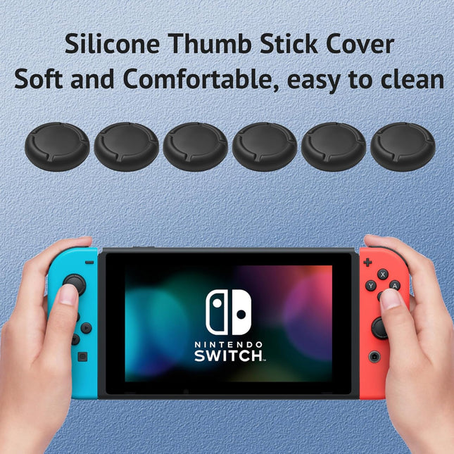 6Pcs Silicone Analog Stick Covers, Joy-con Controller Thumb Grips, Joystick Replacement Caps