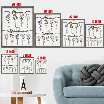 Personalized Birth Month Flower Wood Plaque Wall Art