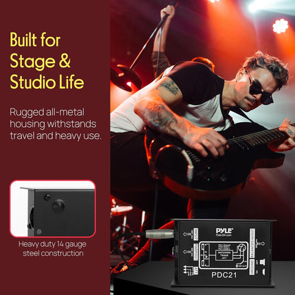 SourceToHome FuenteACasa Pyle Premium Direct Injection Audio Box - 2.36" x 4.09" Passive DI — Home & Lifestyle