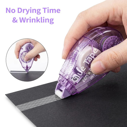 4 Pack Double Sided Scrapbook Tape Rollers, 0.3 in x 26 ft