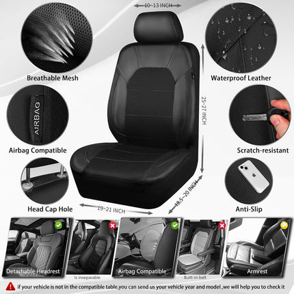DriveForge ForjaRuta CAR PASS Universal Leather Two Front Seat Covers,Sport seat Covers fits Most — Auto & Moto