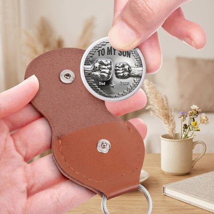 SourceToHome FuenteACasa To My Son Coin Pocket Hug, Custom A Hug From Dad Coin — Home & Lifestyle