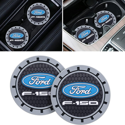 Black Silicone Car Cup Coasters, 2-Pack Universal Non-Slip Cup Holder Inserts