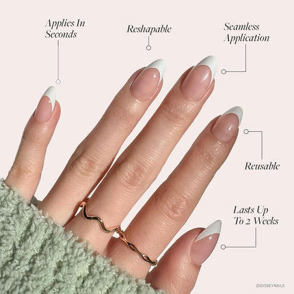 MaDamn French Tip Short Almond Press-On Nails Kit