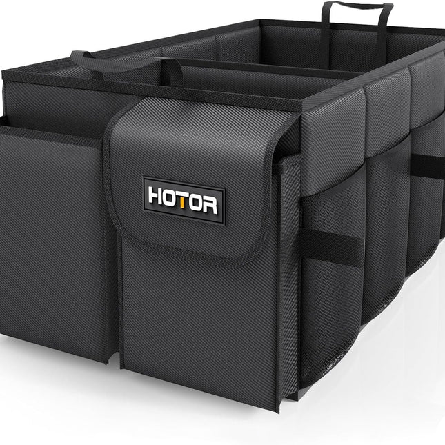 Foldable Black Trunk Organizer for SUVs & Sedans, 2 Compartments