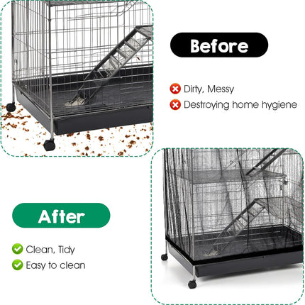 2-Piece Adjustable Bird Cage Seed Catcher Mesh Cover