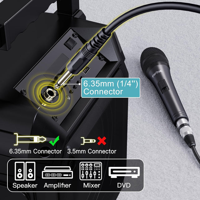 Wired Dynamic Karaoke Vocal Microphone with 14.8 ft Cable