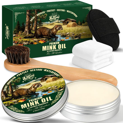 4-in-1 Mink Oil Leather Conditioner and Cleaner 3.52 oz