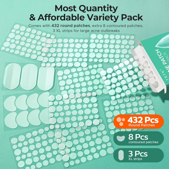 GlowEssence EsenciaLuz TKTK 443 Count Pimple Patches for Face, Hydrocolloid Acne Patch Bulk — Beauty & Self-Care